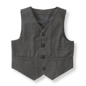 Janie & Jack Charcoal Grey Herringbone Suit Vest